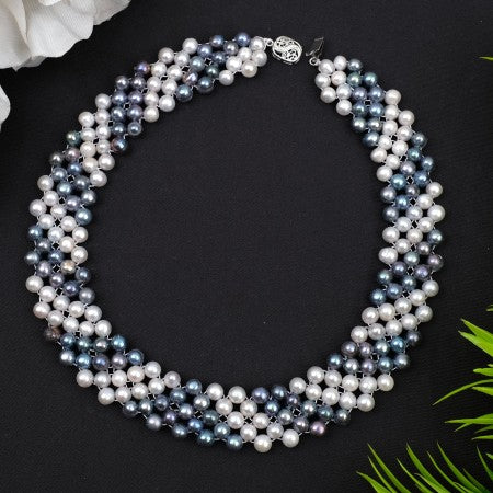 Pearl Necklace Set Golden South Sea pearls  Mat Shape Three Color