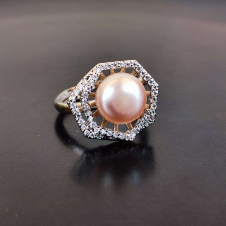 Fresh Water Pearl Spider Shape Color Pearl finger Ring