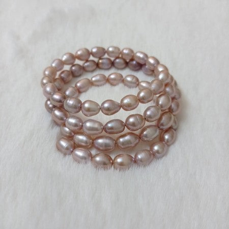 Adjustable Pearl Spiral Bracelet Lavender Color