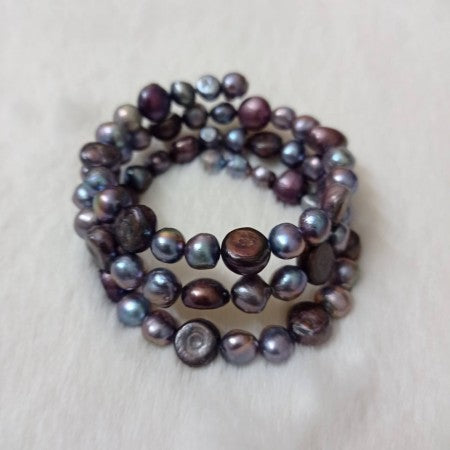 Adjustable Pearl Spiral Bracelet Multi Color