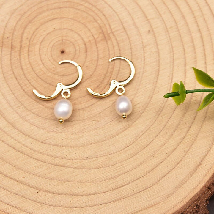 925 Silver Natural Pearl Drop Earrings Korean Fashion Women Plant Leaves Flower Tassel Dangle Earrings Fine Jewelry - LeisFita.com