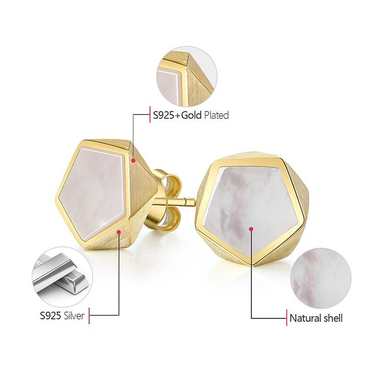 925 Sterling Silver Creative North European Style Geometric Angles Design Fine Jewelry Stud Earrings for Women - LeisFita.com