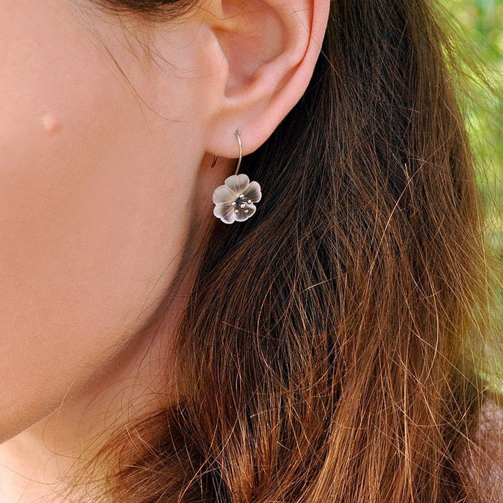 925 Sterling Silver Earrings Handmade Designer Fine Jewelry Flower in the Rain Fashion Dangle Earrings for Women - LeisFita.com