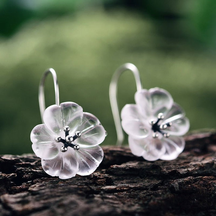 925 Sterling Silver Earrings Handmade Designer Fine Jewelry Flower in the Rain Fashion Dangle Earrings for Women - LeisFita.com
