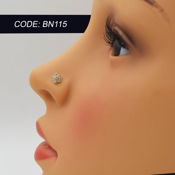 18k Gold Nose pin (Bideshi) Stone