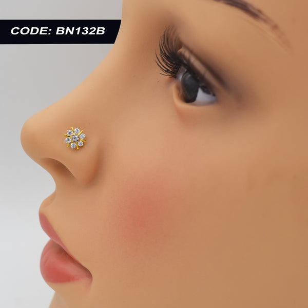 18k Gold Nose pin (Bideshi) Stone
