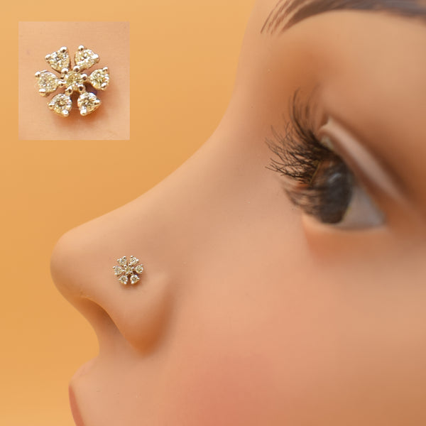 7 Stone Flower Diamond Nosepin GG-DNP-010