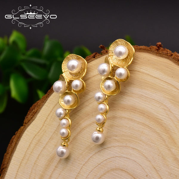 Fashion Shell Pearl Pendant Women Earrings Handmade Wedding Exquisite Jewelry GE0330