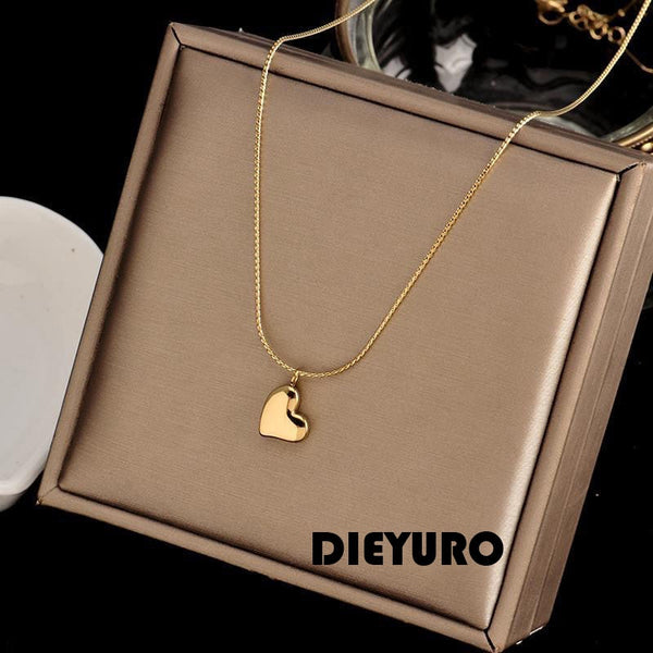 Stainless Steel Love Heart Pendant Necklace For Women 2022 New Trendy Temperament Simple Neck Chain Jewelry Gift Choker