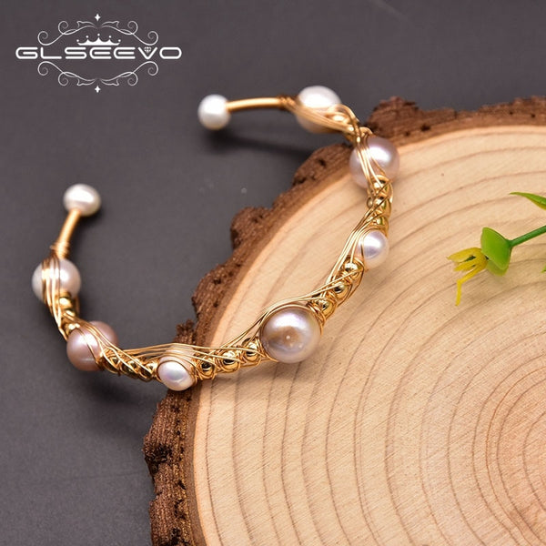 Natural Fresh Water Pearl Charm Wrap Bracelets Bangles Women Classic Luxury Indian Style Fine Jewellery Wedding GB0935