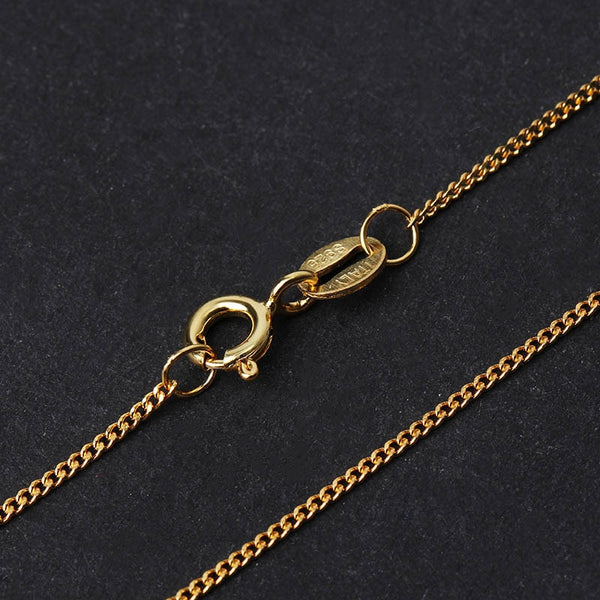 Silver Necklace Fine Jewelry 18K Gold Classic Easy Match Chain without Pendant for Women Accessories