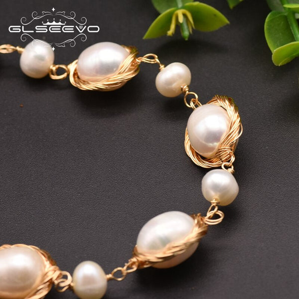 Natural Fresh Water Baroque Pearl Pendant Necklace For Women Adjustable Necklaces Luxury Jewelry Bisuteria Mujer GN0045