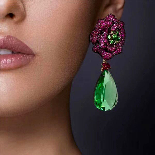 MAXIAfrican Round Earrings For Women Wedding Party Cubic Zircon Dubai Bridal Earring boucle d&#39;oreille 2021