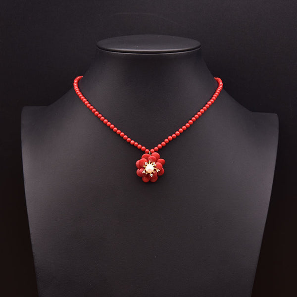 Natural Freshwater Pearl Necklace Female Coral Necklace Necklace Party Birthday Gift Pendant Style Simple Jewelry GN0278