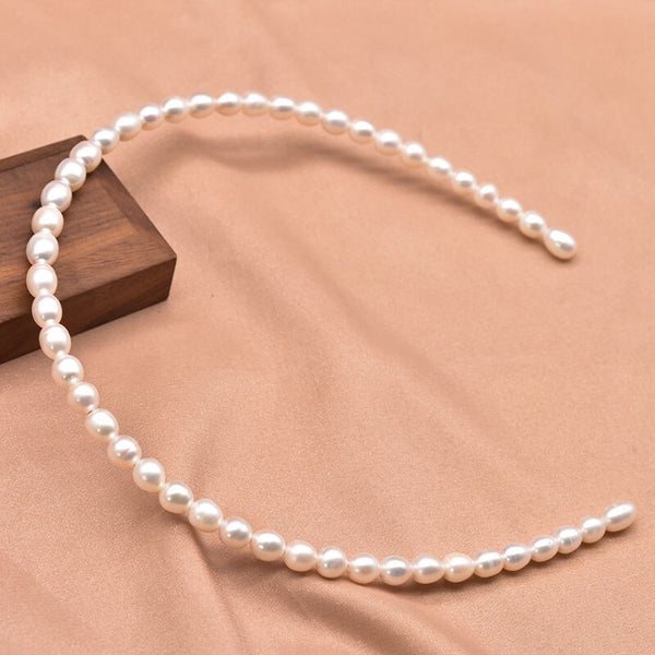 Natural White Freshwater Pearls Hair Bands