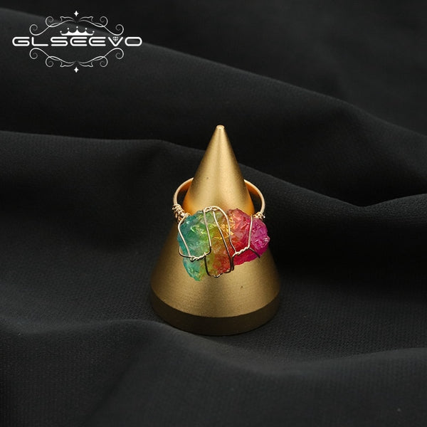 Colorful Crystals Winding Rings For Woman Retro Vintage Wedding Ring Set For Couple High Jewelry GR0329B