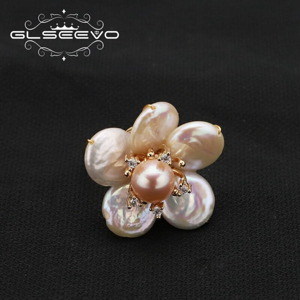 Natural Freshwater Pearls Flowers Ring For Woman 2022 New Design Fashion Luxury Designer Jewelry Valentine&#39;s Day Gifts