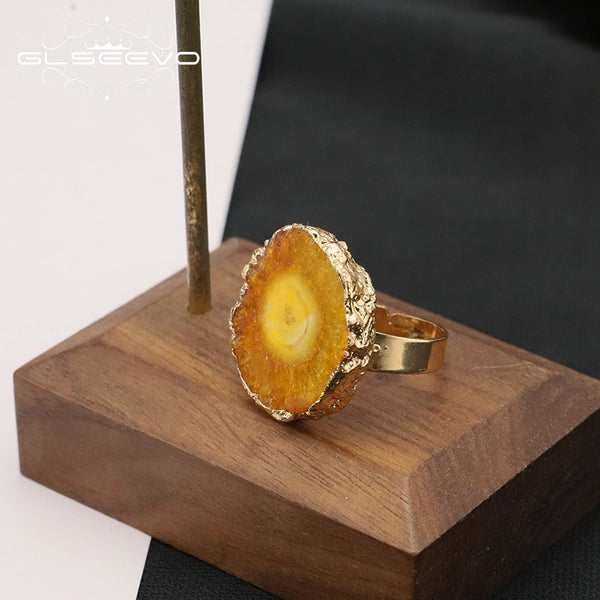 Orange Adjustable Woman Ring Minimalism Trend Retro Luxury Jewelry Christmas Gifts Jewelry Accessories For Women