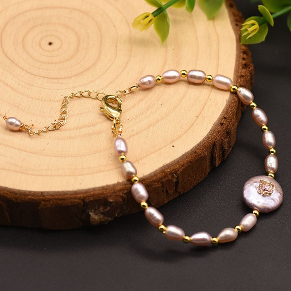 Natural Freshwater Baroque Pearl Earrings Bracelet Necklace For Women Luxury Fine Jewelry Wholesale Handmade 2022 Trend