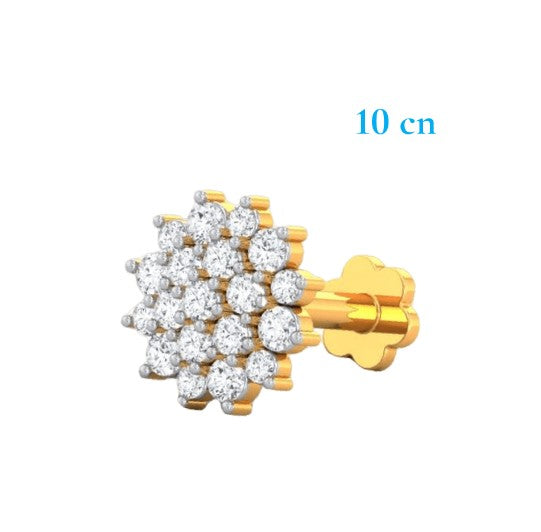Diamond Multi Stone Nose Pin-10cn