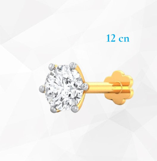 Diamond Nose Pin One Stone-12cn