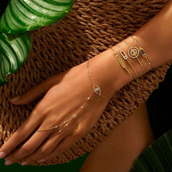 Star Fireworks Fashion Luxury AAA Cubic Zirconia Women Baguette Bracelet Copper Hand back Chain Adjustable Bracelet