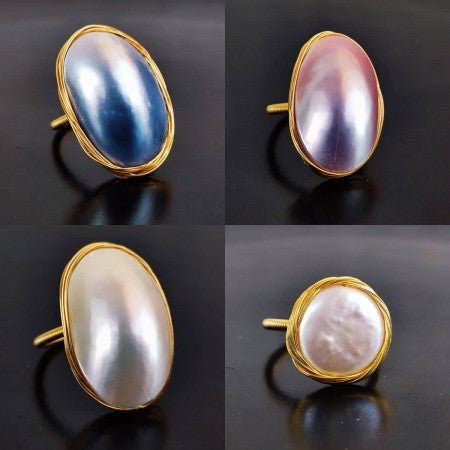 Adjustable Finger Ring Multi Color Mother Pearl - LeisFita.com