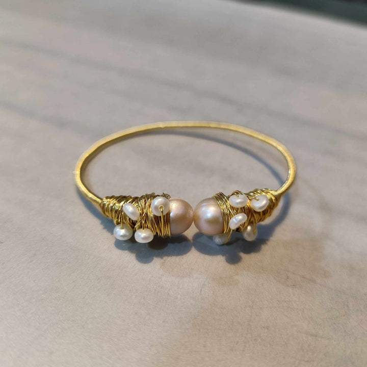 Adjustable Pearl Bracelet with 14k gold plated For Women - LeisFita.com