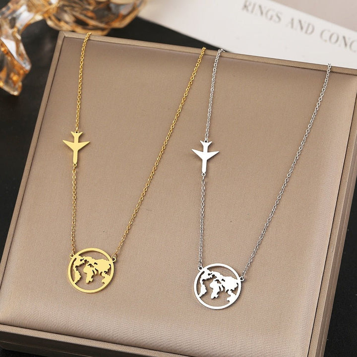 Airplane Global Map Traveler Pendants - LeisFita.com