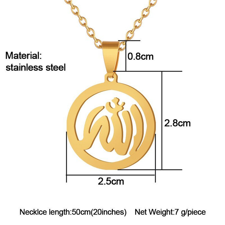 Allah pendant necklace for Gold color stainless steel Middle East Arab Men&amp;Women Necklace jewelry Gift - LeisFita.com