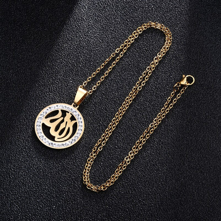 Allah pendant necklace for Gold color stainless steel Middle East Arab Men&amp;Women Necklace jewelry Gift - LeisFita.com