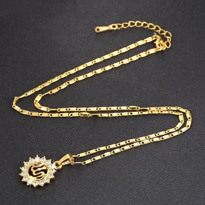 Allah Round pendant necklace for Gold color Middle East women Arab jewelry accessories Bijoux - LeisFita.com