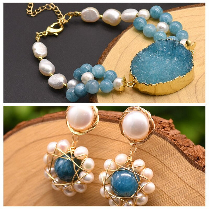 Aquamarine Light Blue For Woman Earrings Necklace Bracelet 2022 Korea Fashion Romantic Cute Jewelry Set Anniversary Gift - LeisFita.com