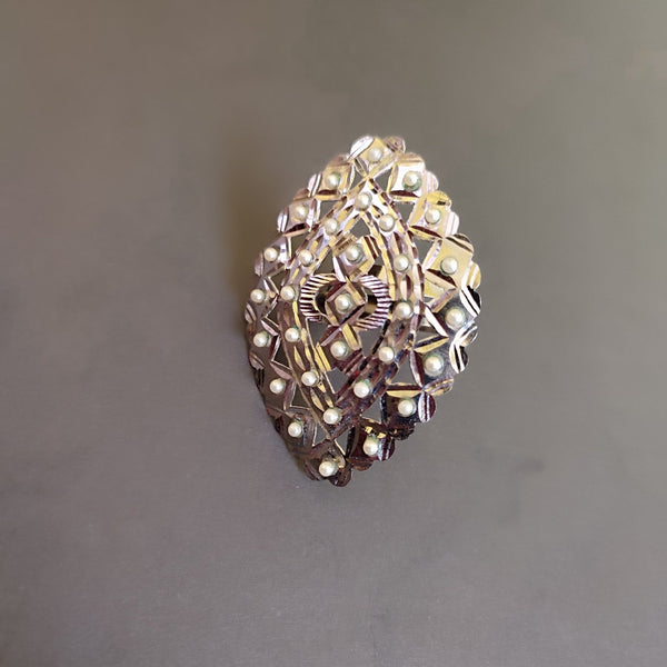 Artificial Pearl Dotted Adjustable Ring - LeisFita.com