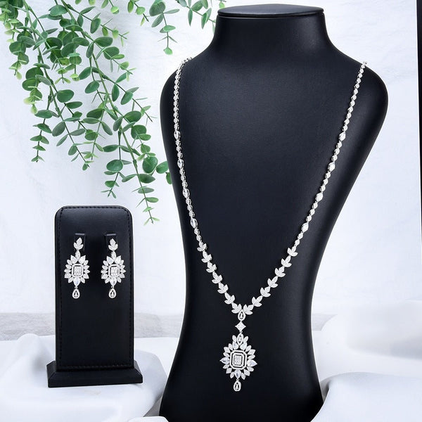 Big Fashion Luxury Waterdrop Statement Jewelry Set For Women Wedding Party Full Zircon Dubai Bridal jewelry Set - LeisFita.com