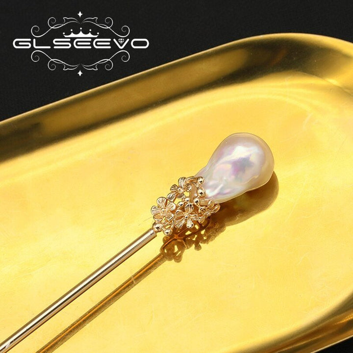 Big Natural Baroque Pearls Women Hairpins High Quality Elegant Art Luxury Fine Wedding Jewelry Anniversary Gift GH0075 - LeisFita.com