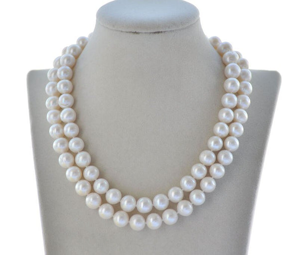 CHPNL 12mm White Round Freshwater Pearl Necklace - LeisFita.com