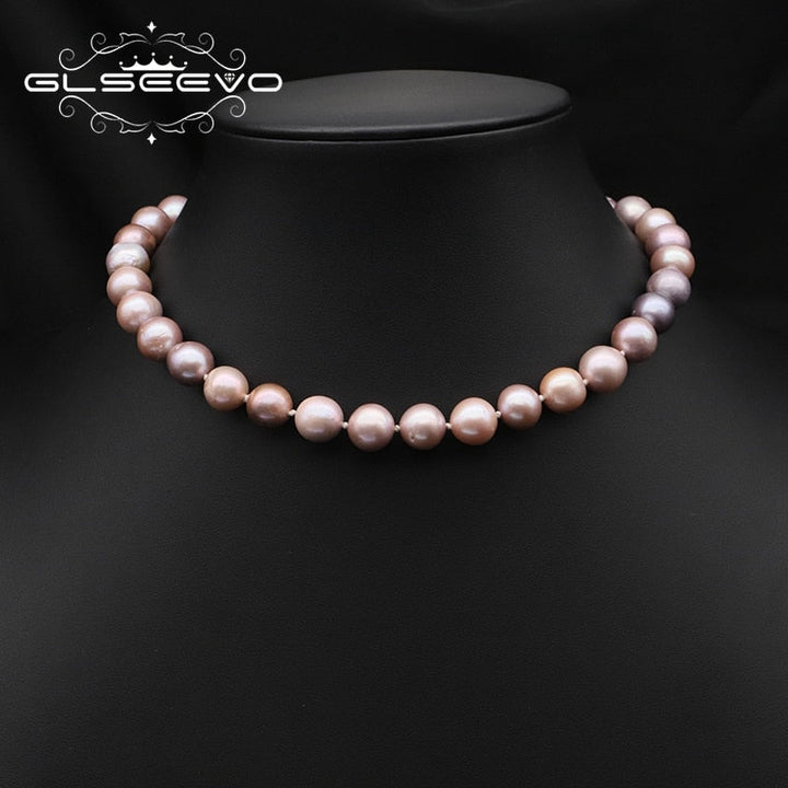 CHPNL Natural Pink Purple Rotundity Pearls Women Necklace - LeisFita.com