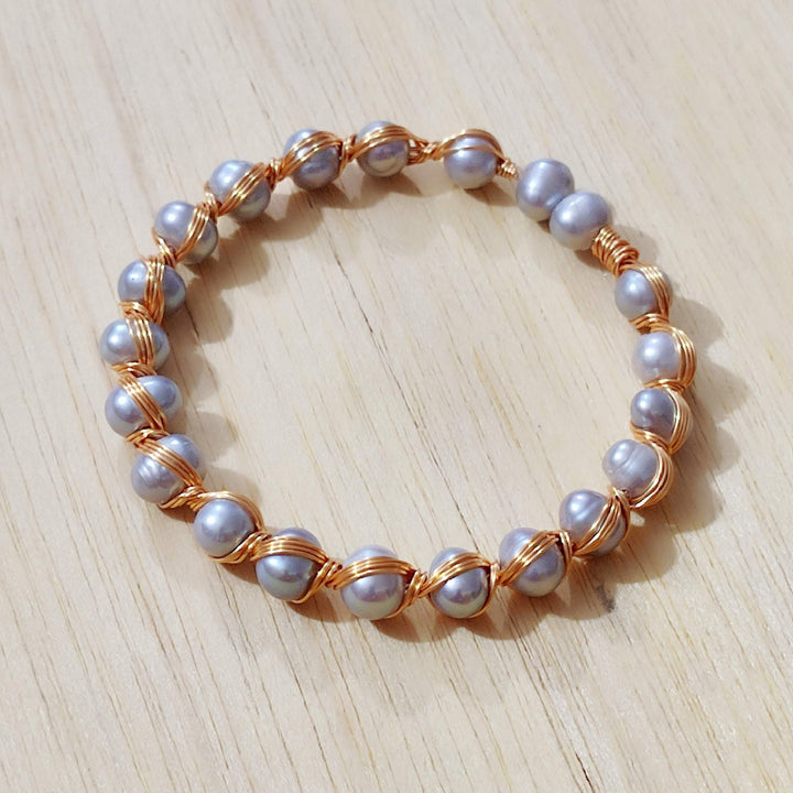 Classic Adjustable Fresh Water Pearl Bracelet in Silver - LeisFita.com