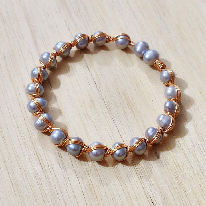 Classic Adjustable Fresh Water Pearl Bracelet in Silver - LeisFita.com