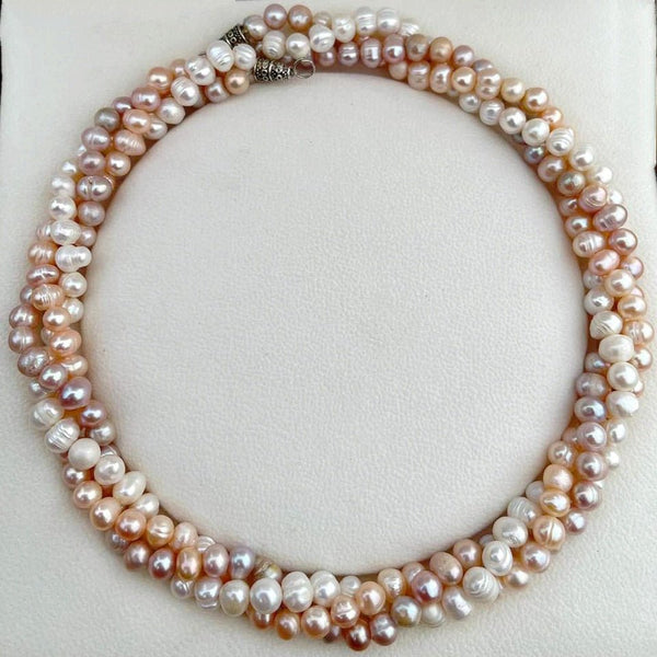Cultured Freshwater Pearls Multi Strand Necklace - LeisFita.com