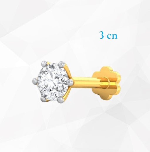 Diamond Nose Pin One Stone-3cn - LeisFita.com