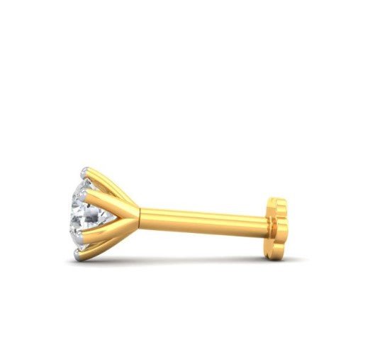 Diamond Nose Pin One Stone-3cn - LeisFita.com