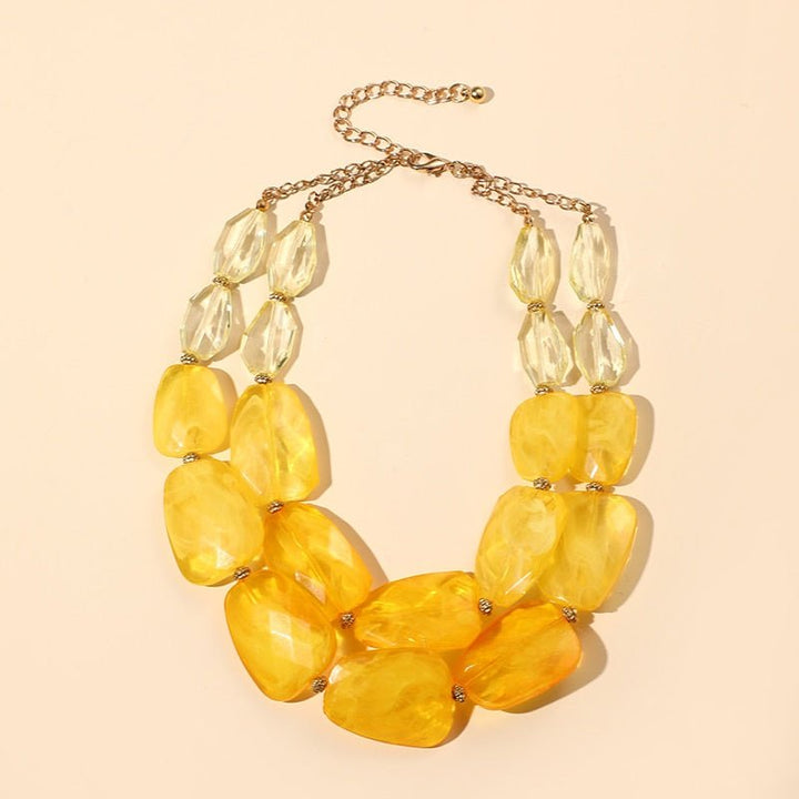 Fashion Multi-layer Choker Necklaces For Women Trendy Jewelry Short Boutique Colorful Beads Pendant Necklace Accessories Summer - LeisFita.com