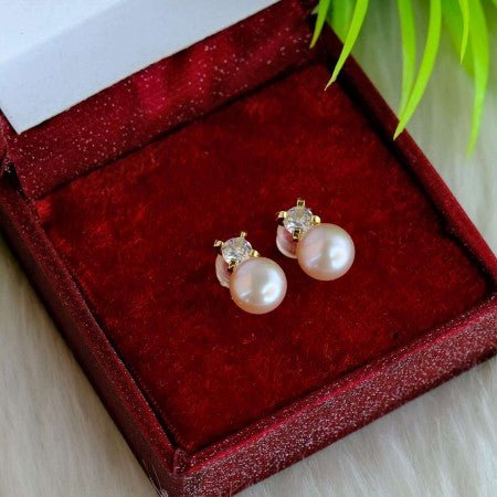 Fresh Water Pearl Stone With Lavender Color Pearl Earring - LeisFita.com