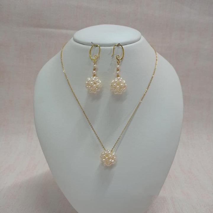 Fresh water pearl unique Stylish look Necklace with Earring Set - LeisFita.com