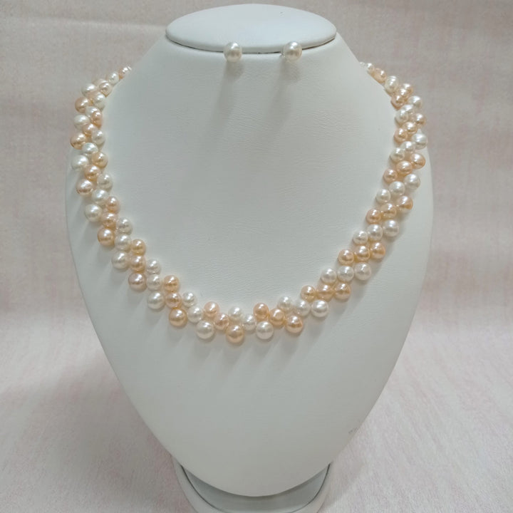 Fresh water pearl unique Stylish look Necklace with Earring Set - LeisFita.com