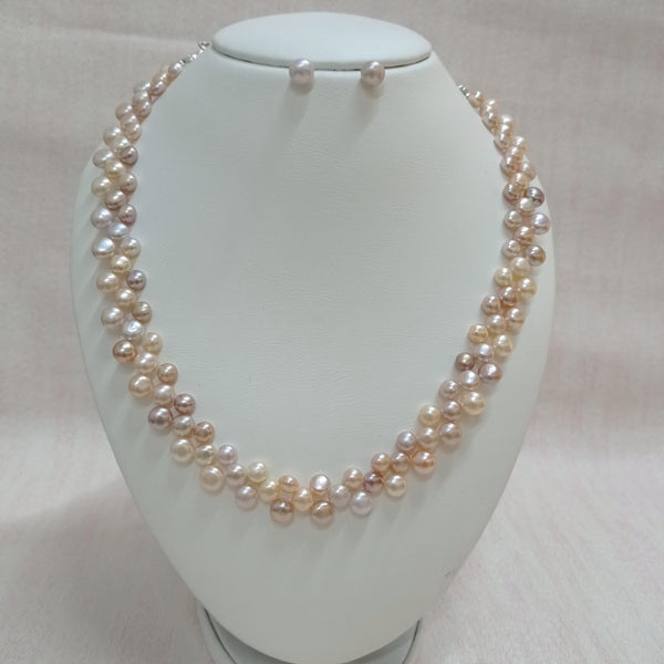 Fresh water pearl unique Stylish look Necklace with Earring Set - LeisFita.com