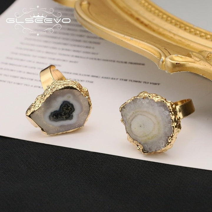 Green Natural Stone Adjustable Rings For Women Trend Romantic Jewelry Gifts Ideas For Women Wedding Accessories - LeisFita.com