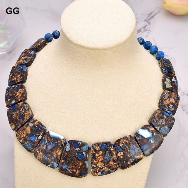 GuaiGuai Jewelry 19&#39;&#39; Mixed Color Sea Sediment Imperial Jasper Graduated Necklace - LeisFita.com